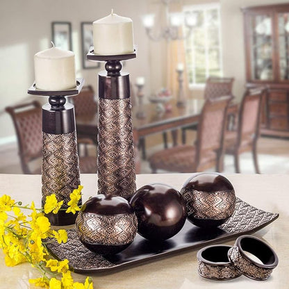 Creative Scents Dublin Brown Napkin Rings Set of 6 - Elegant Dining Table Decor Napkin Holder Rings - Rustic Table Setting Decorations for Thanksgiving, Fall, Holiday Dinner - Table Decor