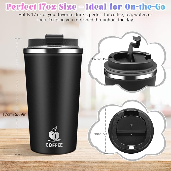 17oz Insulated Travel Coffee Mug - Image 2