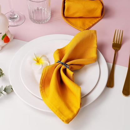 wonlex Elegant Modern Napkin Ring Buckles Set of 12 Cute Brushed Napkin Rings - Image 4