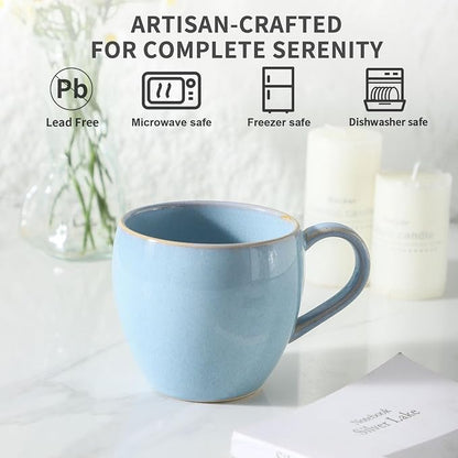 Coffee Mugs Set of 4, Stoneware 16 Oz Coffee Mugs - Image 6