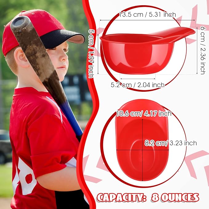 Ice Cream Dessert Baseball Cap Bowls Baseball Helmet Snack Bowl 8 oz Mini Party - Image 3