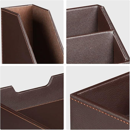 Ayunga PU Leather 6-piece Office Supplies Combination Set, Pencil Cup, Business - Image 3