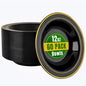 bUCLA 60 Pack Black Plastic Bowls - 12 oz Plastic Soup Bowls Disposable by BUCLA