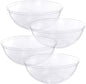 PLASTICPRO Disposable Round Serving Bowls, Party Snack or Salad Bowl, Plastic Crystal Clear Pack of 4 (X Large Bowls, 4)