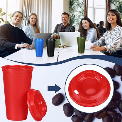 Domensi 15 Pack Reusable Plastic Coffee Cups - Image 5