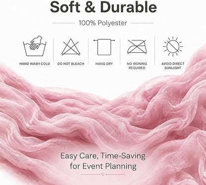 10 Pack Pink Table Runner 10FT Gauze Cheesecloth Table Runner | 21x120 Inch - Image 8