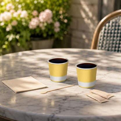 4 oz Light Yellow Paper Coffee Cup - Image 4