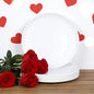 White Melamine Dinner Plates Set of 12, 10.5 Inch Lace Salad Serving Plates, Lightweight Plastic Round Plates, Elegant Appetizer Dessert Dishes for Wedding, Party, Restaurant, Kitchen