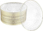 R-kay 100 Pack 7 Inch Clear Plastic Plates - Hammered Gold Rimmed Sturdy, Durable And Extra Heavy duty Gold Plastic Dessert, Appetizer Plates Disposable For All Occasions