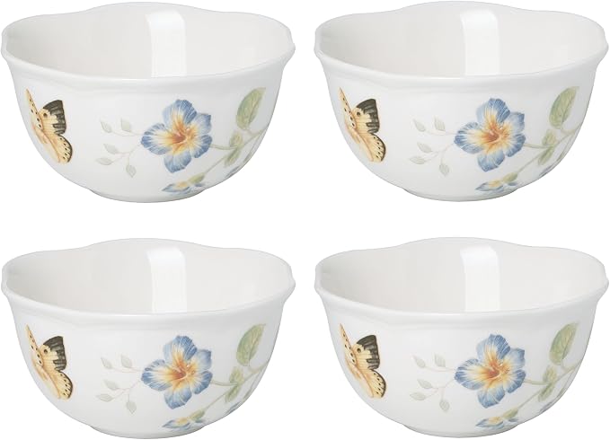 Lenox Butterfly Meadow Porcelain 4-Piece Dessert Bowl Set by Lenox