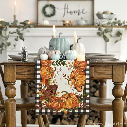 Artoid Mode 210 GSM Fall Table Runner 13x36 Inch Home Party Decor | Buffalo - Image 2