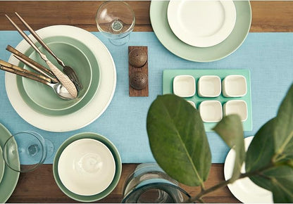 Solino Home 100% Pure Linen Table Runner Aqua Blue Long, Fete 14 x 108 in | - Image 3