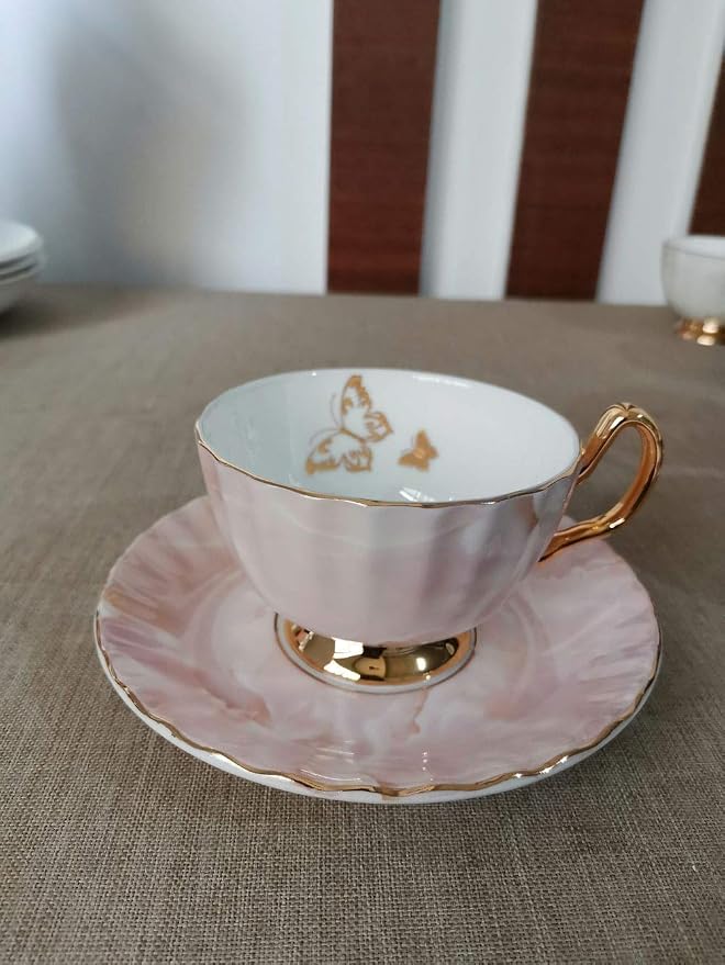 Bone China Cup and Saucer Set- Butterfly and Elegance - Image 4