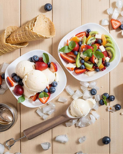 bUCLA 50Pack White Plastic Serving Bowls - 16oz Disposable Serving Bowls for Party Dessert/Ice Cream/Salsa/Snack