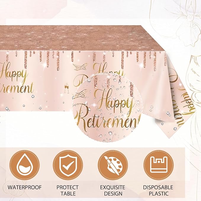41Pcs Rose Gold Retirement Party Decorations Happy Retired Party Supplies - Image 5