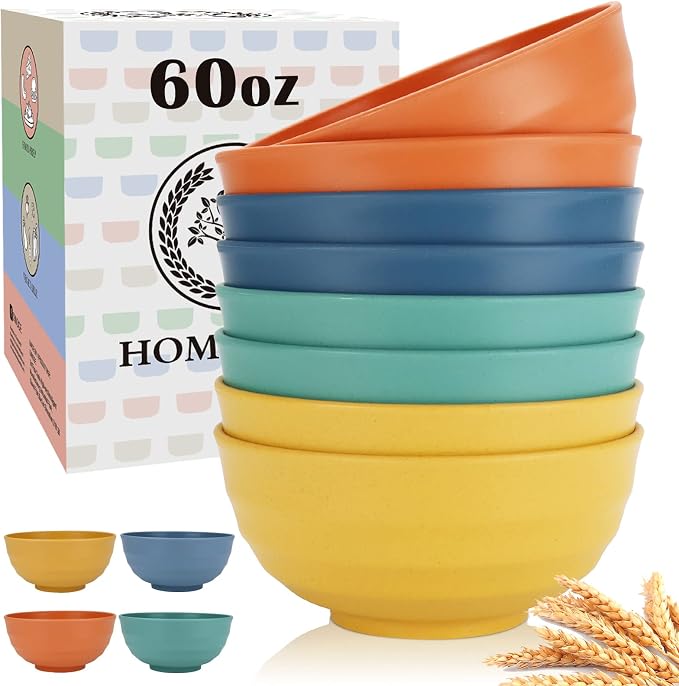 Large Bowls, 60 Oz Salad Bowls, Large Cereal Bowls, Soup & Oatmeal, Microwave & by HOMIENLY