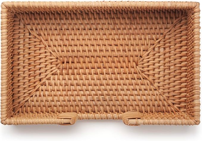 Rattan Napkin Holder Rectangle, 9.5" x 5.5" x 2", Wicker Napkin Tray, Woven - Image 9
