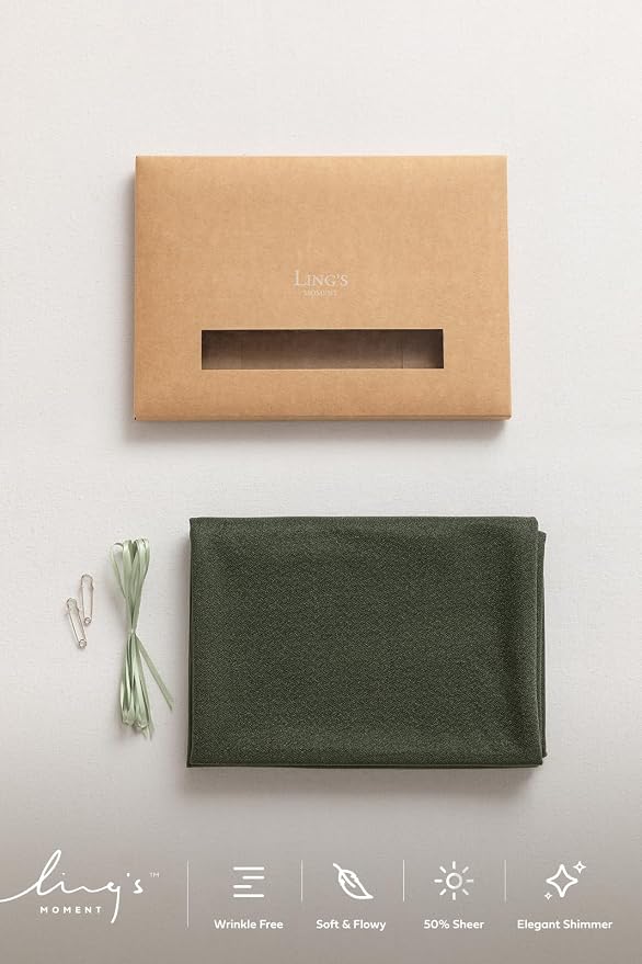 Ling's Moment 14Ft Emerald Green Table Runner, Sheer Chiffon Table Runners | - Image 6