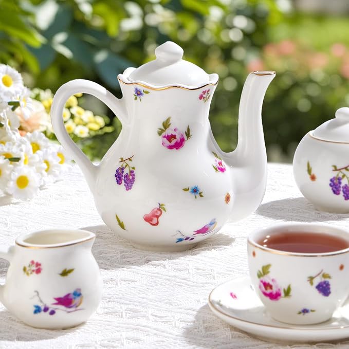 TUZT Tea Party Set for Little Girls Ages 3-8, Princess Tea Time Toy Includes - Image 3