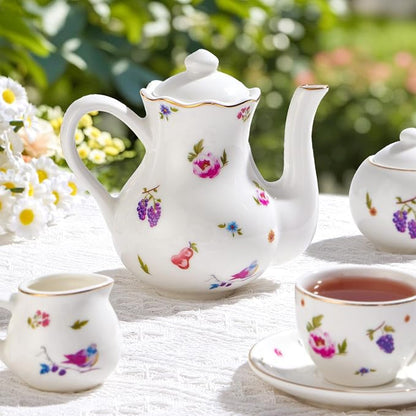 TUZT Tea Party Set for Little Girls Ages 3-8, Princess Tea Time Toy Includes - Image 3