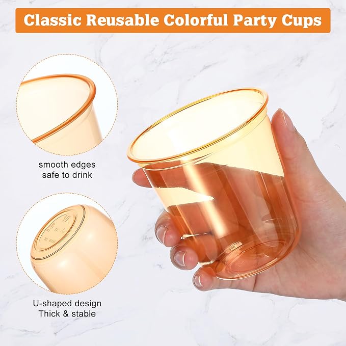Ziliny 50pcs Disposable Stemless Glasses 12oz Crystal Plastic Wine Glasses - Image 3