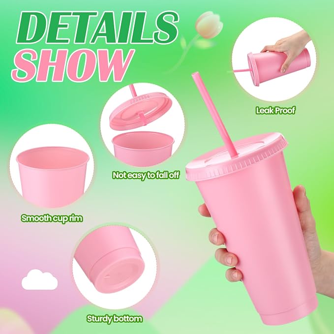 Honeydak 30 Pack Tumbler with Straw and Lid Bulk Cups - Image 2