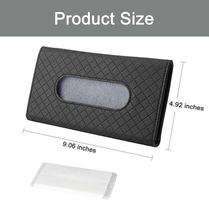 Car Sun Visor Tissue Holder, Car Napkin Holder, Premium PU Leather, Mask Holder - Image 4