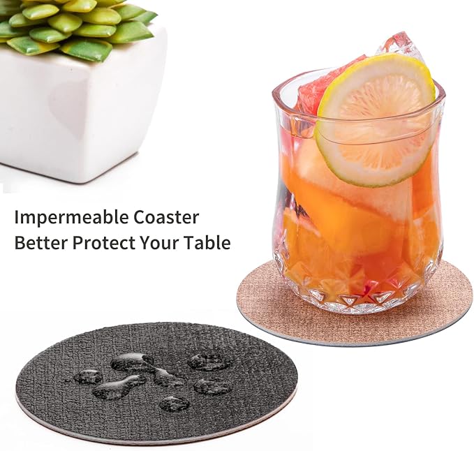 Faux Leather Drink Coasters - Image 2