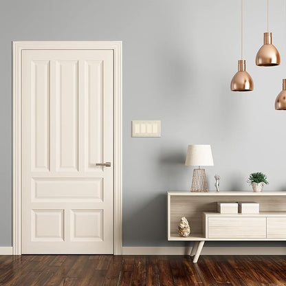 Henne Bery Sunken Pearls Heavy Duty Decorative Wall Plate Switch Plate Outlet Cover (Quad Decorator, Light Almond)
