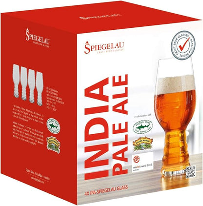 Spiegelau Craft Beer IPA Glass, European-Made Crystal Drinking Glasses Perfect for Wedding, Birthday, Holiday, Dinner, Game Night, Home Bar Accessories, Glassware Sets, Barware, 19.1 oz, Set of 2