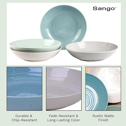 Sango Siterra Artist's Blend Stoneware Pasta Bowls Multi Assorted Colors– - Image 7