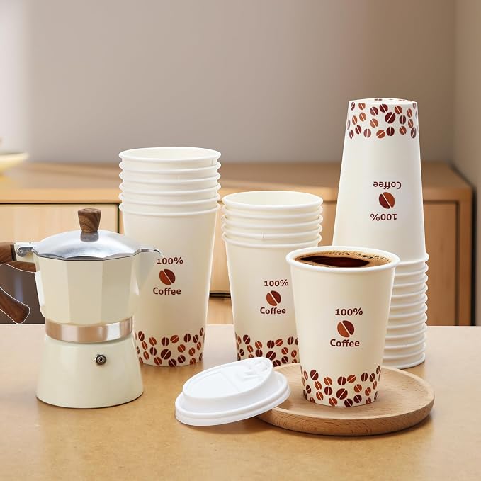 Tamone 100 PACK 12OZ Disposable Coffee Cups - Image 5