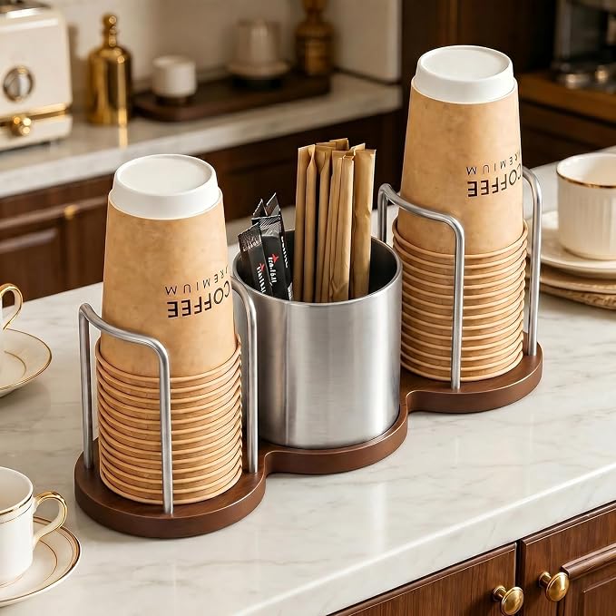 GOYLSER Coffee Cup Holder with Straw & Stirrer Storage Caddy by GOYLSER