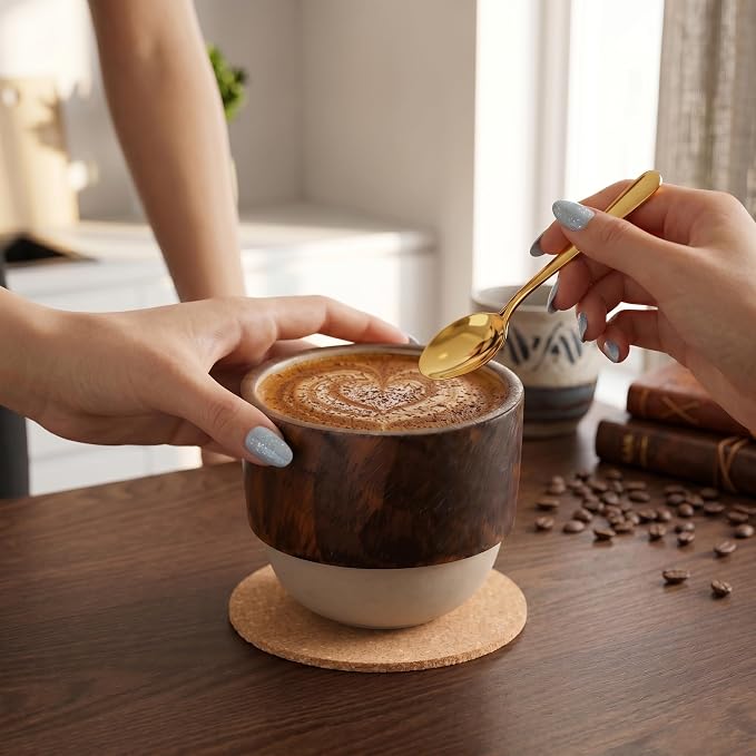 7oz Ceramic Espresso Cup, Modern Handleless Pottery Coffee Mug - Image 7