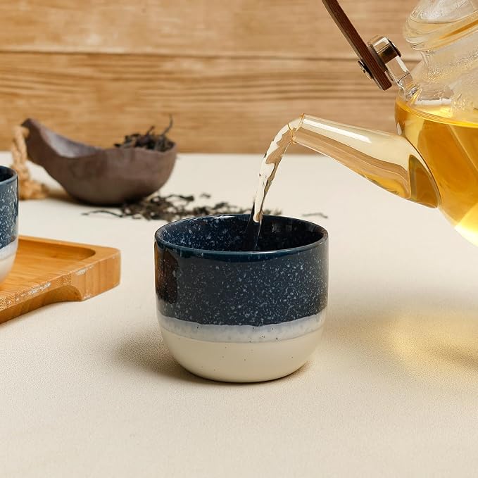 Set of 4 Ceramic Espresso Cups-4 oz, & More, Small Ceramic Coffee Mugs - Image 5