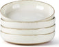 AmorArc 8.75'' Large Ceramic Pasta Bowls, 36oz Handpainted Stoneware Bowls Set of 4, Microwave&Dishwasher Safe Bowls with Wavy Rim&Rustic Terracotta Underside for Pasta Salad, Handbrush Rim