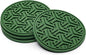 Drink Coasters for Tabletop Protection - Set of 4 No-Slip Silicone Rubber Coasters for Coffee Table, Desk & More - USA-Made Coasters for Drinks w/Liquid-Catching Grooves (Cactus Green)
