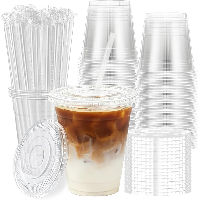 Lamosi 100 Pack 12 oz Clear Plastic Cups by BuyNow