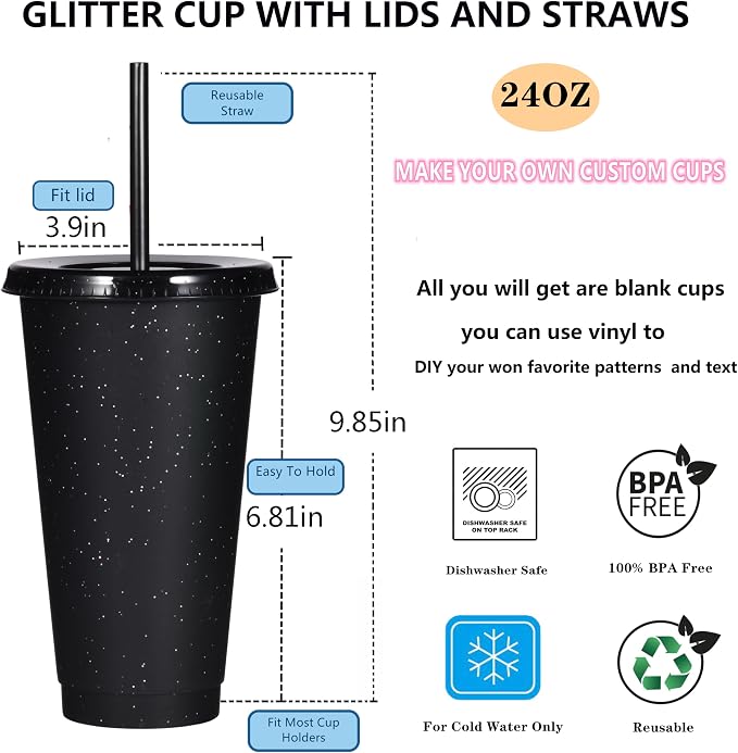 Suertestarry Tumbler with Straw and Lid, Water Bottle Iced Coffee Travel Mug Cup - Image 2