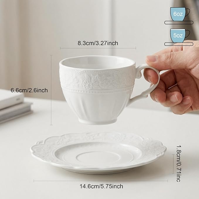 6 oz White Cappuccino Mug - Image 2