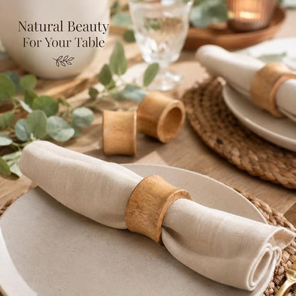 Mango Wood Napkin Rings Set of 12 - Image 2