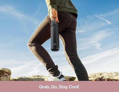 POWCAN 26 oz Insulated Water Bottle: 2-in-1 Straw and Spout Lid, Leak-proof | - Image 9