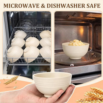 PYRMONT Wheat Straw Bowls Set of 8 Unbreakable Small Bowls 10 OZ Alternative - Image 7