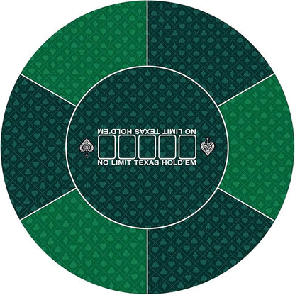 nuveti 24/31/47/55/63inch Round Poker Mat for Texas Holdem | Portable Poker Table Top with Art Deco Layout Print 6-8 Player Game Layout Mat to Play Cards, Poker Games, Blackjack, Casino