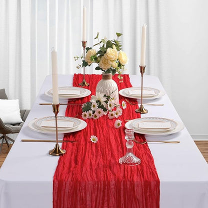 6 Pack Red Table Runner Cheesecloth 10Ft Gauze Cheese Cloth Table Runner 35x120 - Image 3