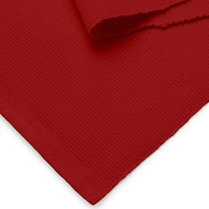 Encasa XO Table Runner, Yarn Dyed Ribbed Cotton 13"x59" | Solid Red, 12-Ply - Image 5