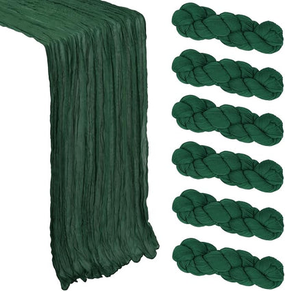 6 Pack Emerald Green Cheesecloth Table Runner 10Ft Gauze Cheese Cloth Table by Heneger