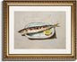 InSimSea Gold Framed Wall Art, Roasted Sardine Lemon Vintage Kitchen Wall Decor, Still Life Canvas Print Art, Dining Room Farmhouse Decor, Antique Paintings with Picture Frame 13x16inch