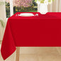 Smiry Rectangle Table Cloth, Waterproof Anti-Scratch Polyester Tablecloth, Decorative Washable Fabric Table Cover for Dining, Buffet, Parties and Outdoor, 60x140, Red