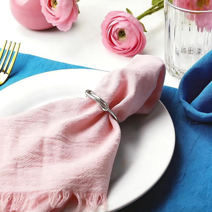 12Pcs Silver Infinity Knot Napkin Rings, Metal Decorative Table Napkin Holders - Image 6